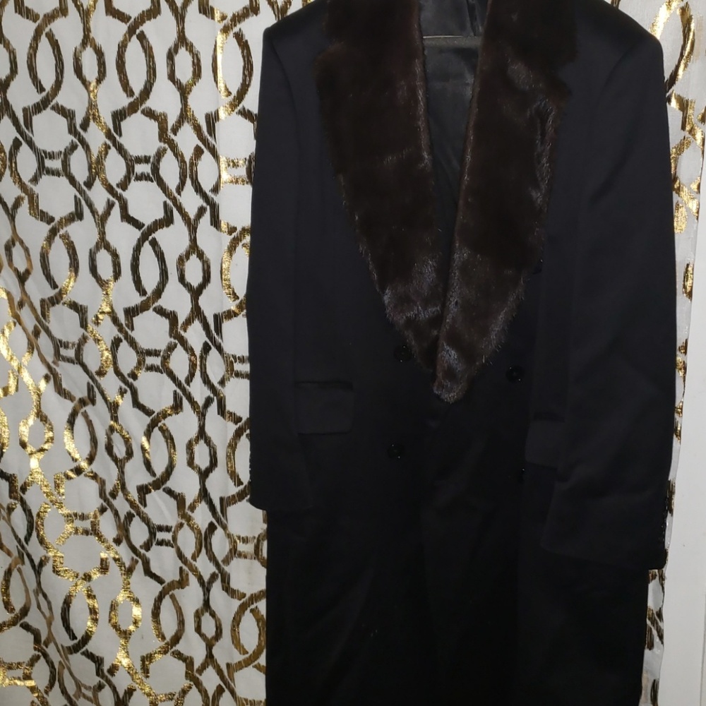 Harve Benard Mink Collar Overcoat  full length